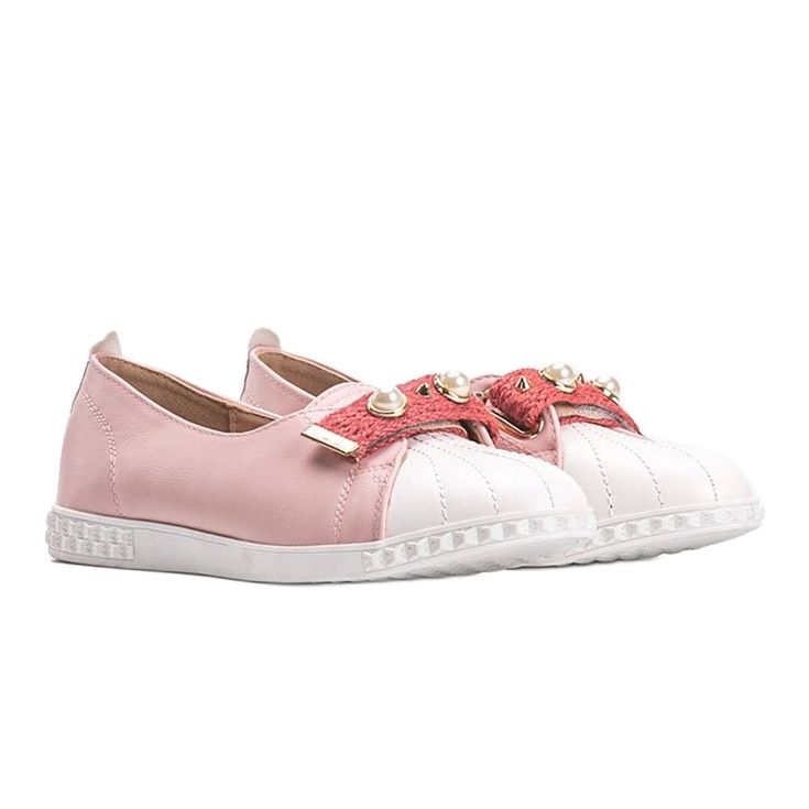 Mocassins roses avec perles Deanna 1 Mocassins roses avec perles Deanna 1