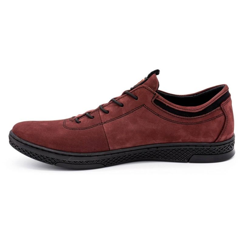 Polbut Chaussures casual homme cuir K23 bordeaux rouge 1