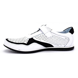 Polbut Chaussures décontractées en cuir pour hommes 2102 / 2L blanc blanche 1