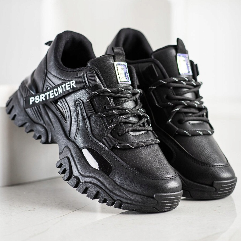 SHELOVET Baskets mode printemps le noir 2