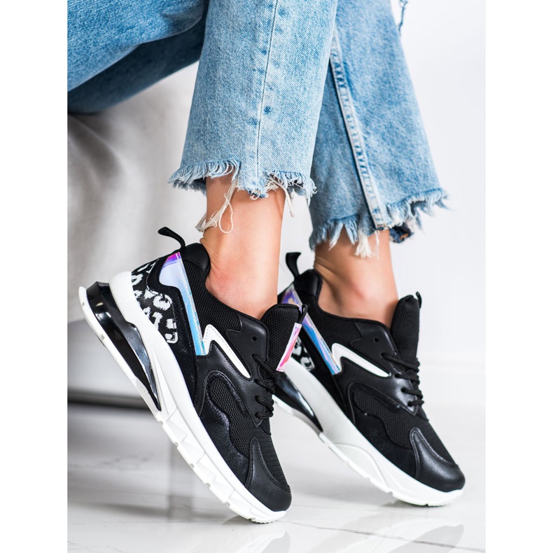 SHELOVET Baskets mode confortables le noir 1