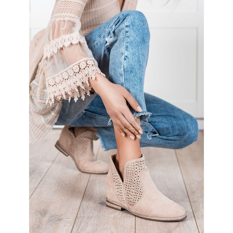 S. BARSKI Bottes de printemps à découpes S.BARSKI brun 1