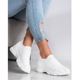 SHELOVET Chaussures à enfiler confortables blanc 1