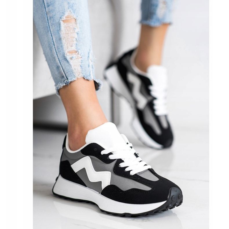 SHELOVET Baskets décontractées noir 2