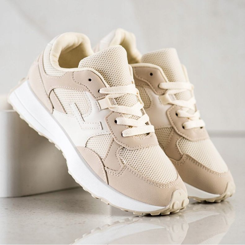 SHELOVET Baskets beiges brun 1