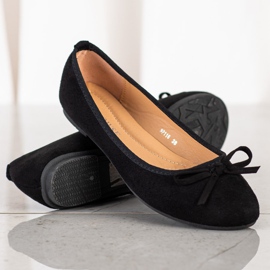 Clowse Ballerine Classique en Daim le noir 4