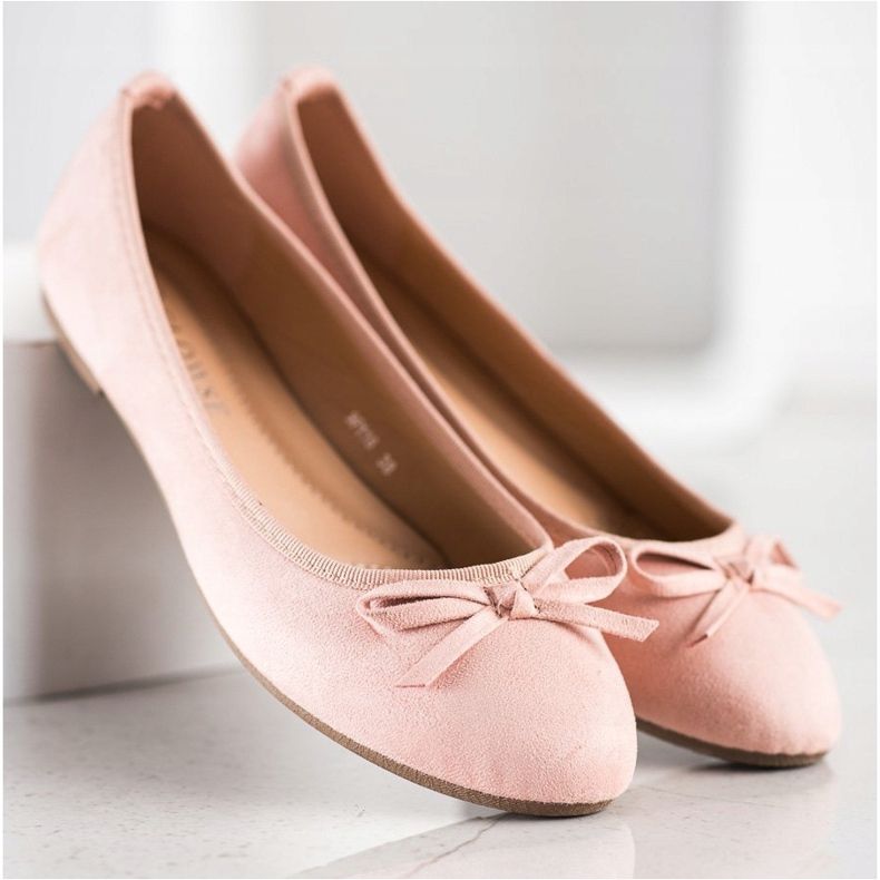 Clowse Ballerine Classique en Daim rose 1