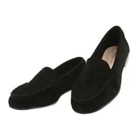 Sergio Leone Mocassins femme en daim noir MK722 le noir 2