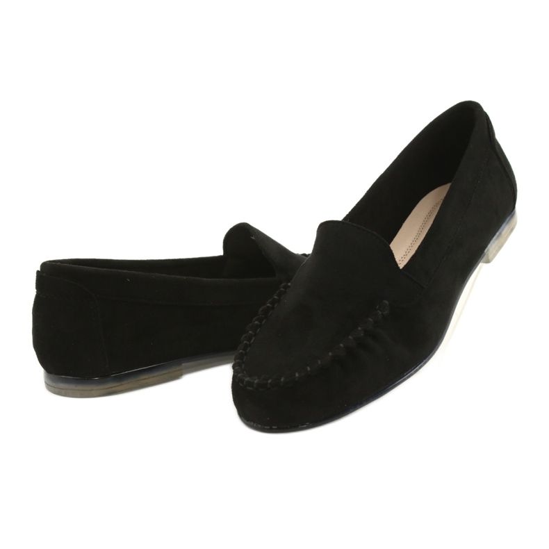 Sergio Leone Mocassins femme en daim noir MK722 3