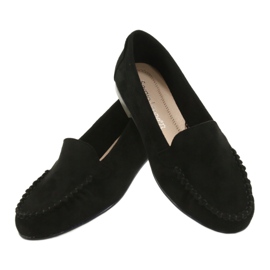 Sergio Leone Mocassins femme en daim noir MK722 le noir 4