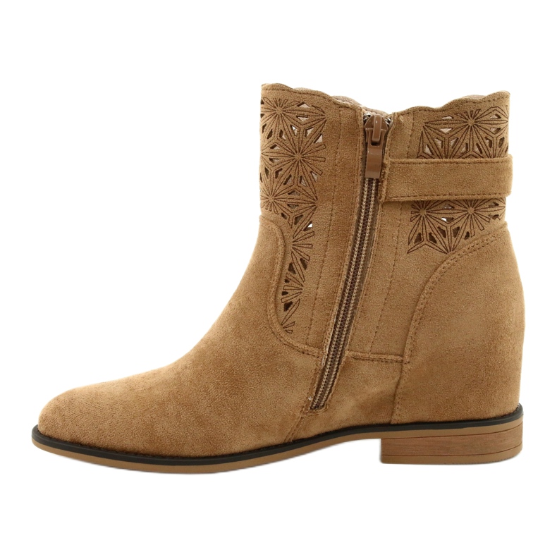 M.Daszyński Bottines compensées ajourées pour femmes SA168-20 beige 1