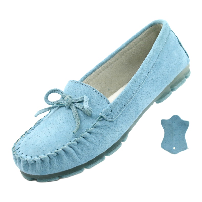 Mocassins en cuir pour femmes Bleu Filippo DP1204 / 21 BL 4 Mocassins en cuir pour femmes Bleu Filippo DP1204 / 21 BL 4