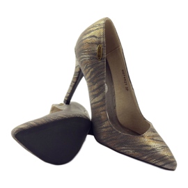 Escarpins femme Big Star 27452 gris / or cuivre d'or 3