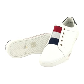 Filippo Baskets en cuir élégantes DP2155/21 WH blanc rouge bleu marine 3