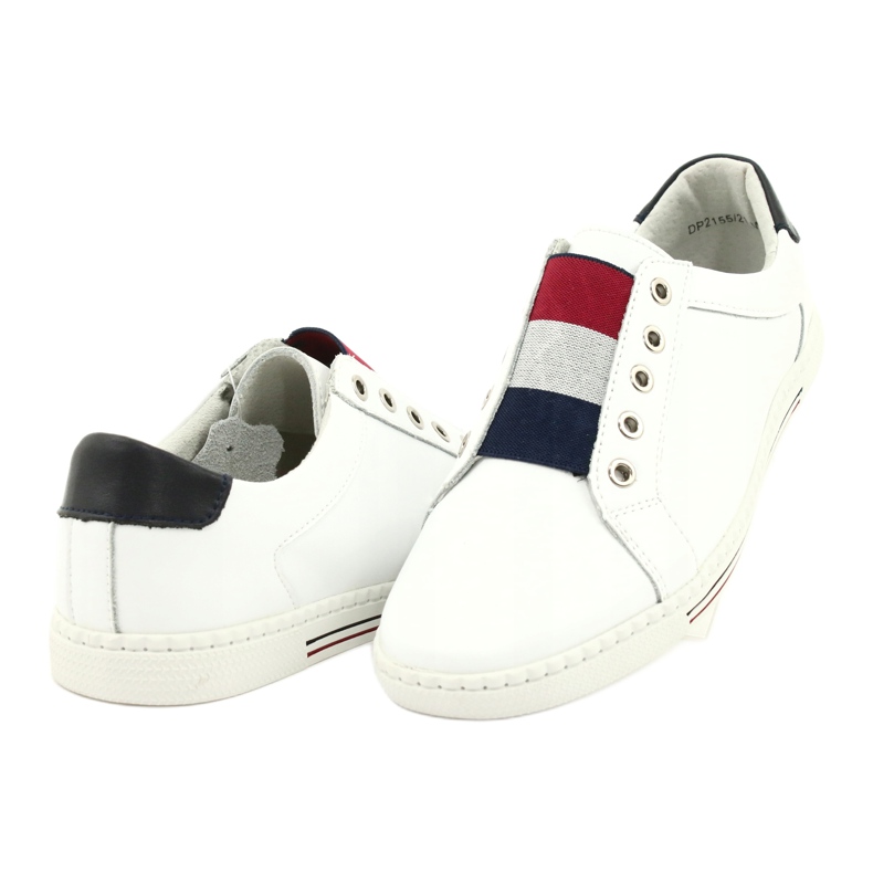Filippo Baskets en cuir élégantes DP2155/21 WH blanc rouge bleu marine 2
