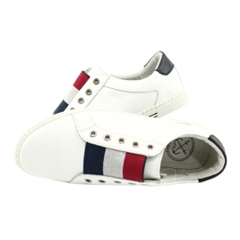 Filippo Baskets en cuir élégantes DP2155/21 WH blanc rouge bleu marine 4