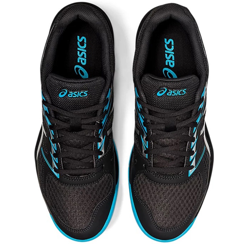 Chaussures de volley-ball Asics Upcourt 4 noir et bleu pour hommes 1071A053 020 le noir le noir 1