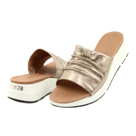 Caprice Chaussons Confortables pour Femme Taupe Métallisé 9-27203-26 341 brun d'or 3