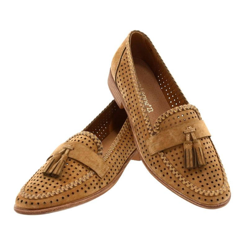 Mocassins Daim Ajouré Sergio Leone MK735 Camel brun 3