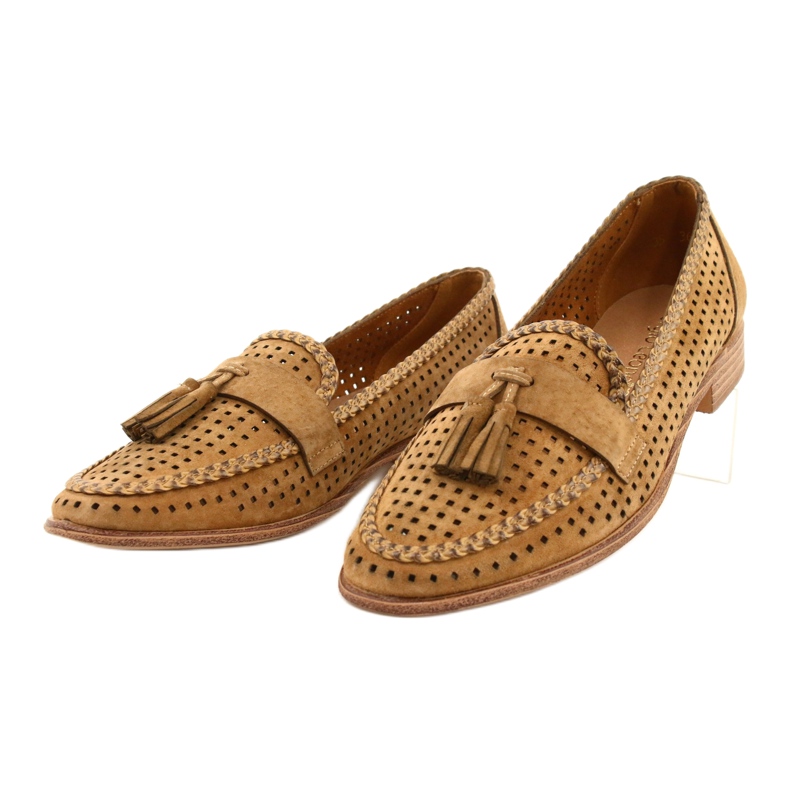 Mocassins Daim Ajouré Sergio Leone MK735 Camel brun 1
