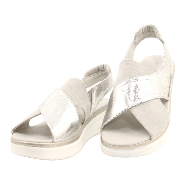 Sandales confortables sur la plateforme Sergio Leone SK029 argent gris 3