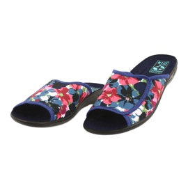 Chaussons femme à fleurs Adanex 23000 rouge bleu marin rose vert 1