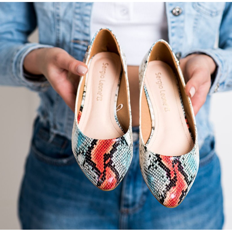 Ballerines Sergio Leone à imprimé serpent multicolore 1