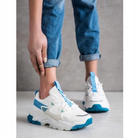 SHELOVET Baskets Avec Inserts Mode Bleus blanche 3