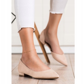 Lovery Ballerines En Daim Avec Découpe beige 1