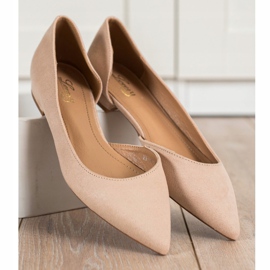 Lovery Ballerines En Daim Avec Découpe beige 4