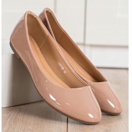 Diamantique Ballerines laquées brun 2