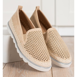 SHELOVET Slipons Ajourés Avec Cristaux beige 1