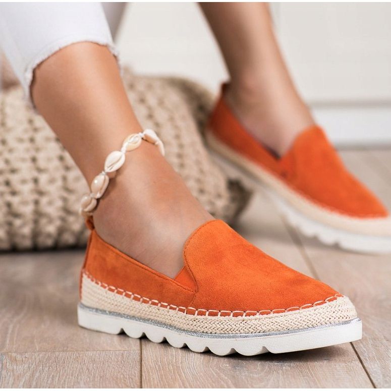 SHELOVET Slipons en daim pour le printemps orange 2