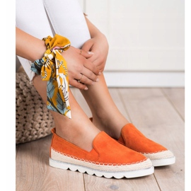 SHELOVET Slipons en daim pour le printemps orange 1