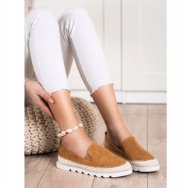 SHELOVET Slipons en daim pour le printemps brun 3
