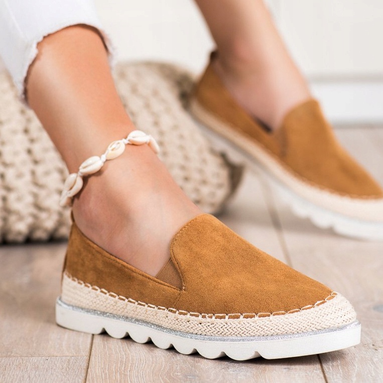 SHELOVET Slipons en daim pour le printemps brun 1