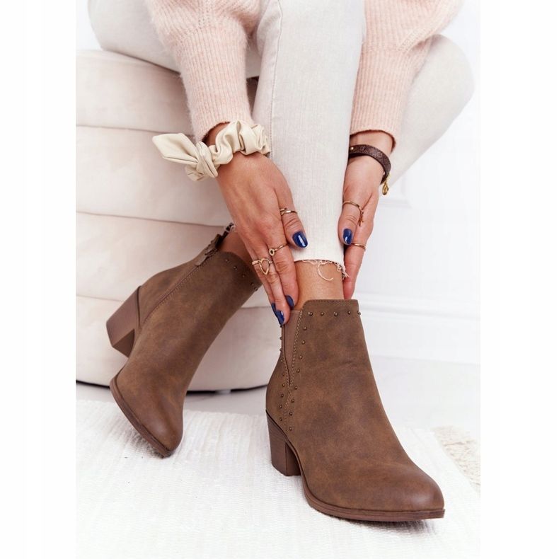 PJ1 Bottines Chaudes Femme Jodhpur boots Khaki Morgan brun 1