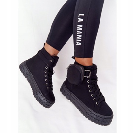 Sneakers pour femmes sur une plate-forme avec du pop-corn noir de rein le noir 1
