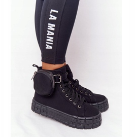 Sneakers pour femmes sur une plate-forme avec du pop-corn noir de rein le noir 2