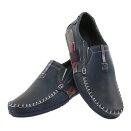 Mario Pala Mocassins homme 834 bleu marine rouge gris 3