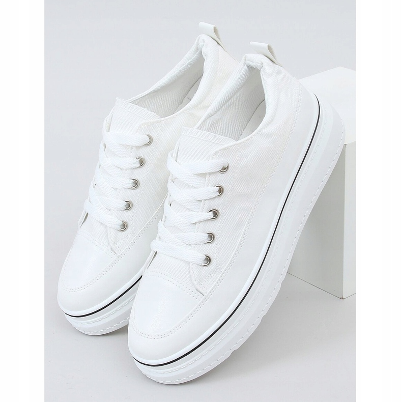 Baskets semelle haute blanc BL228P Blanc 1