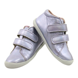 Chaussures velcro en cuir des filles 1264 Holographic Mazurek violet 3