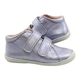 Chaussures velcro en cuir des filles 1264 Holographic Mazurek violet 4