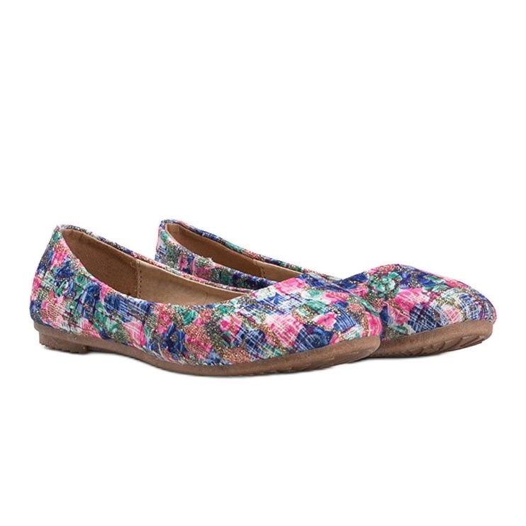 Ballerines bleues brillantes à fleurs Luz 1