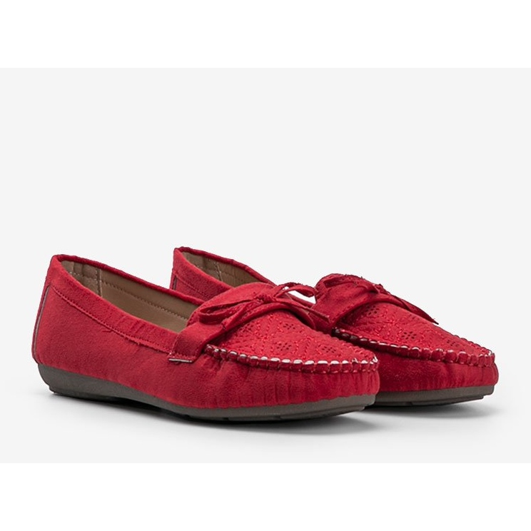 Mocassins rouges à motif Maura ajouré 1