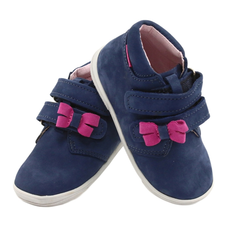 Mazurek Bottes de filles avec un arc rose-rose 341 bleu 3