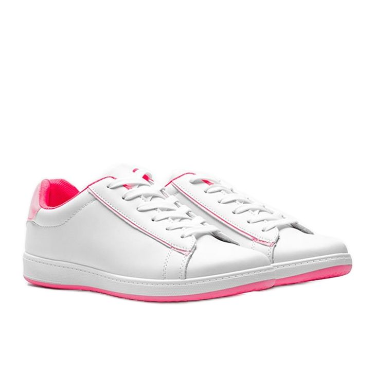 Baskets femme Neon Fuxia Carol blanches 1