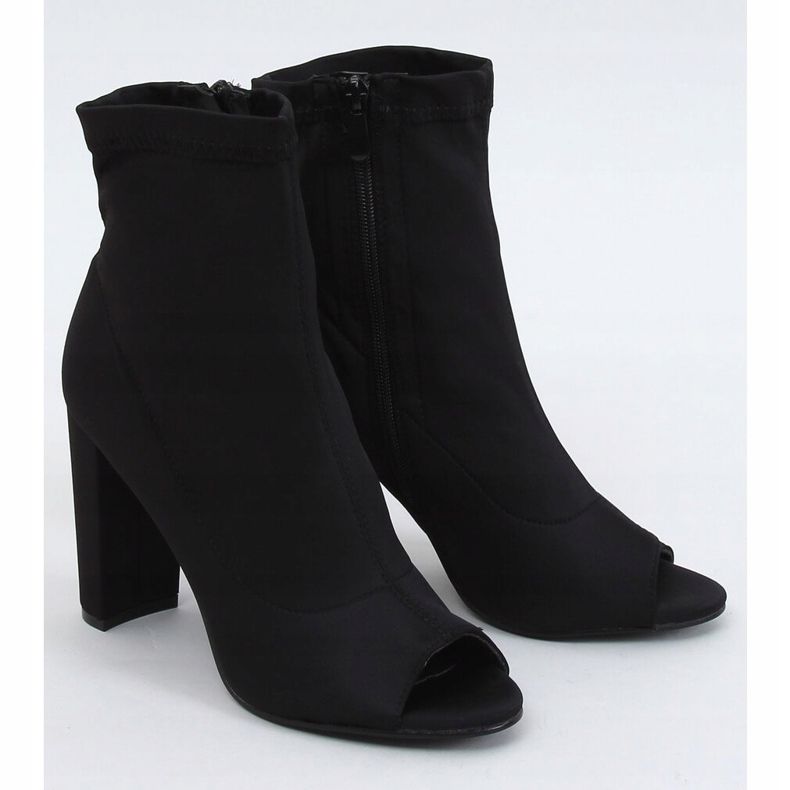 Boots noires à bout ouvert NS031P Noir 1
