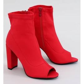 Bottines à bout ouvert rouge NS031P Rouge 3