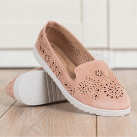 Renda Seigneurs en daim avec cristaux rose 1